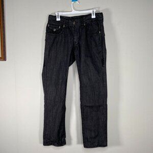 Laguna Beach Skull Stud Denim Jeans Men's 32 Black Dark Wash Metal Head USA